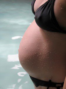 pregnant woman in a pool