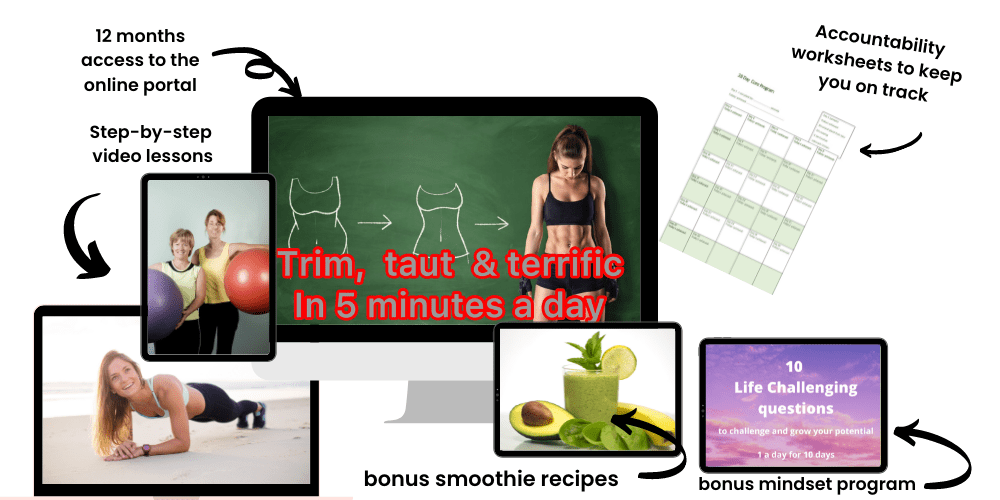 this core workout program includes video support, smoothie recipes, accountability resources and mindset tasks