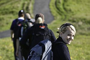 fit and healthy women hiking