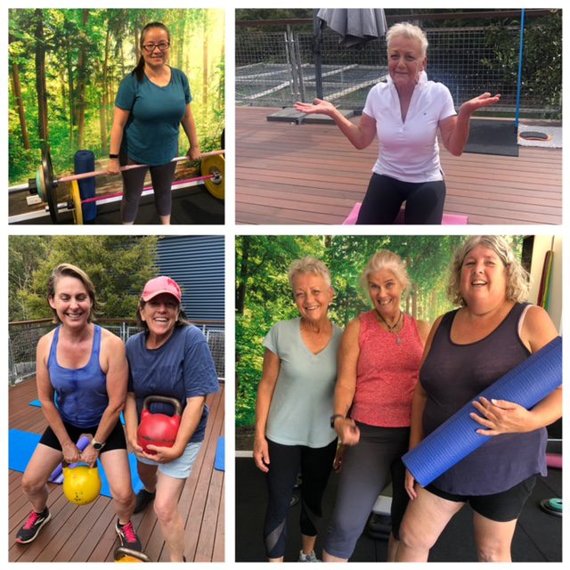 a collage of images of healthy women doing personal training